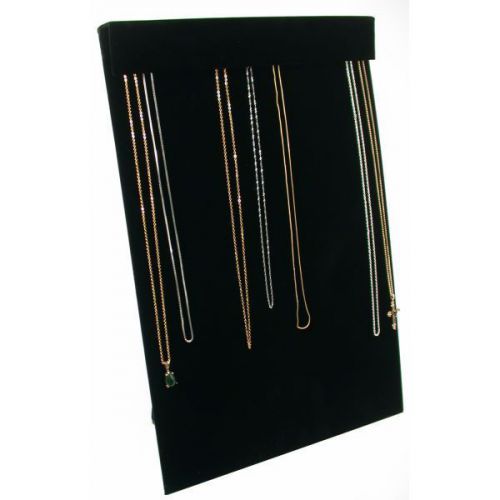 18 hook necklace chain easel display black velvet for sale