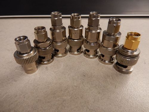 BNC to SMA Male Adapters Lot of 7 Various Brands 1009