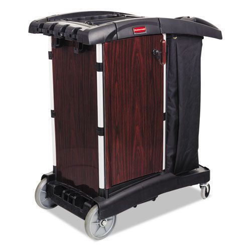 Deluxe Paneled Compact Housekeeping Cart 22w x 38 1/4d x 44h Black