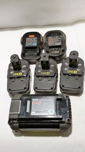 LOT OF 6 NON-WORKING RYOBI &amp; RIGID BATTERYS FOR PARTS ONLY