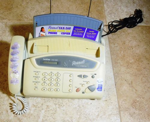 BROTHER 560 personal  Plain Paper Fax Machine Phone Copier Used  FREE SHIPPING