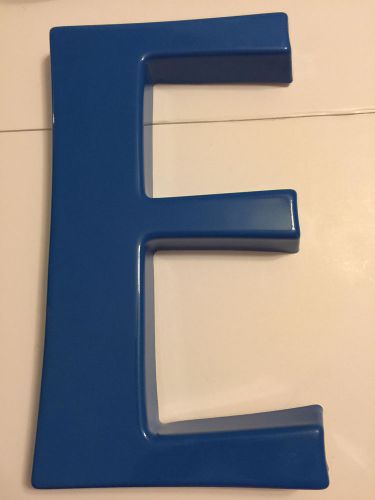 Vintage &#034;E&#034; Blue Plastic Marquee Letter Sign Grocery 13 3/8 inches tall