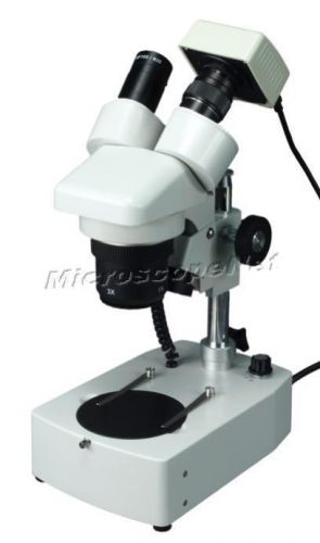 Multi-power 5x-30x binocular stereo microscope+dual halogen lt+1.3mp usb camera for sale