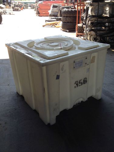 Pharmaceutical stackable dry goods poly tank @ 225 gal. locking lid trap door for sale