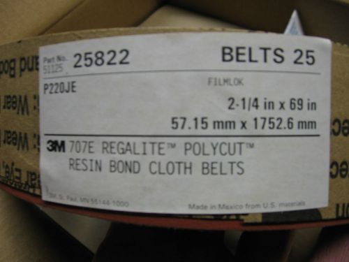 50 count - 3M - P 220  JE - Sanding Belts - 2.25 x 69 inches - New NOS