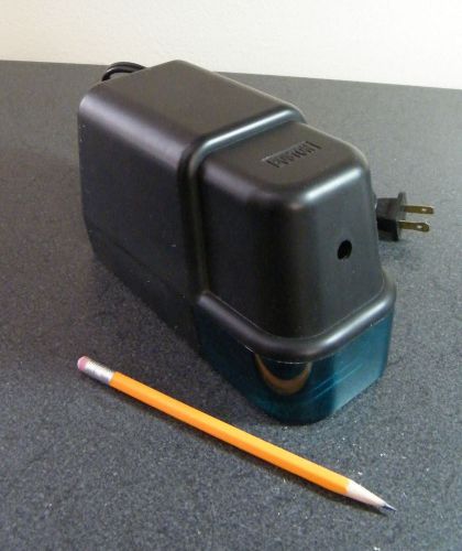 Boston Electric Pencil Sharpener Model 22  Black and Teal Made in the USA Works