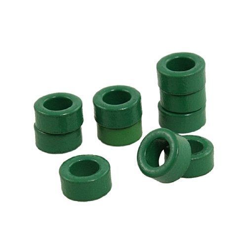 Uxcell? 10 pcs inductor coils green toroid ferrite cores 10mm x 6mm x 5mm for sale