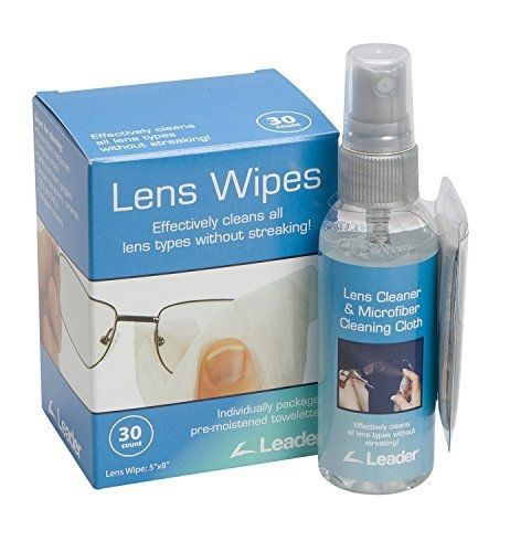 Leader 34409BNDL Lens Care Bundle Pack with Plastic Bottle and Towelettes, 2 oz
