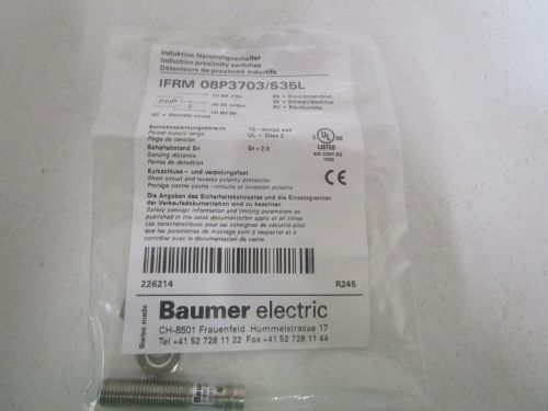 BAUMER INDUCTIVE PROXIMITY SWITCH IFRM 08P3703/S35L *NEW IN FACTORY BAG*