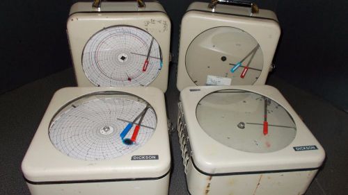 FOUR (4) DICKSON TEMPERATURE &amp; HUMIDITY CHART RECORDERS TH8-7C CHAMBER INCUBATOR