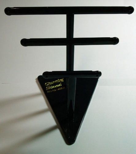 Black Acrylic Post earring display stand hold six pair of post fishhook earrings