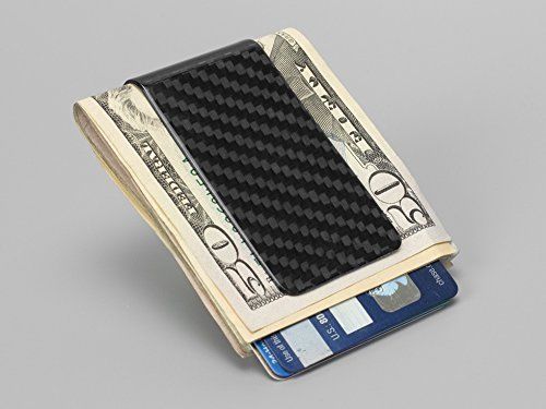 C&amp;L Carbon Fiber Glossy Money Clip Credit Card Business Card Holder
