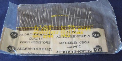 (50 Pcs)  Allen-Bradley  4.7 Ohms 5% 1/4W Carbon Comp Resistors