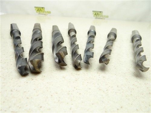 LOT OF 7 HSS 2MT TAPER SHANK DRILLS 1/16&#034; TO 3/4&#034; USA UB CLE-FORCE