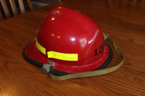 Used morning pride‘s ‘72 plus red fire helmet for sale