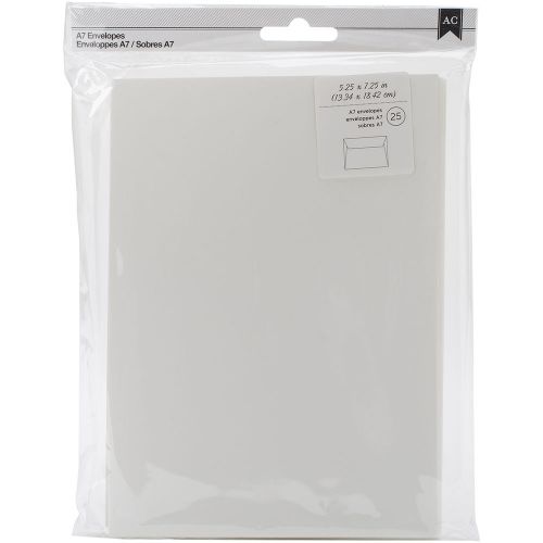 American Crafts A7 Envelopes (5.25 Inch X 7.25 Inch) 25/Pkg-Ivory 718813685924