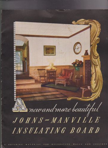 Johns Manville Insulating Board Brochure 1944 Decorative Walls &amp; Ceilings