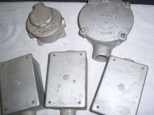 crouse hinds m3 receptacle and condulet junction explosion proof boxes lot of 5