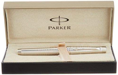 Parker premier deluxe silver graduated chiselling fountain pen for sale