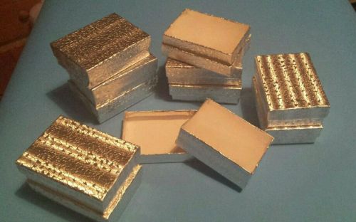 Lot of 10 Silver Cotton Filled Jewelry Gift Boxes
