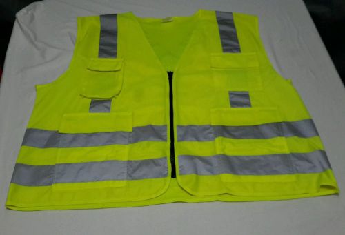 4 Pockets Safety Muti Fuction  Hi Viz Vest with 3M Reflective Strips work wear