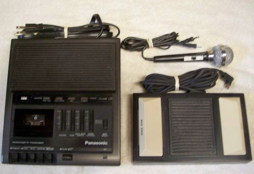 Panasonic Microcassette Transcriber Dictation Machine w/ Mic &amp; Foot Pedal RR-930
