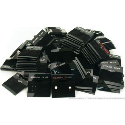 200 Earring Cards Pads Black Sterling Silver Displays