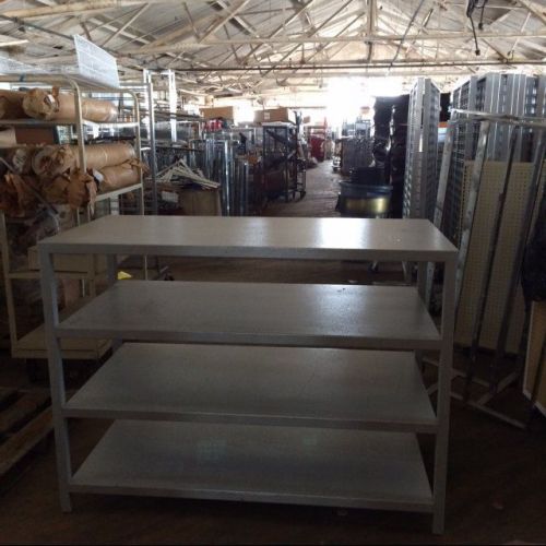 4 Tier TABLES Steel Industrial Used Store Fixture Displays Commercial Racks