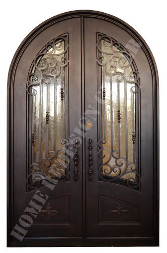 wrought Iron Entry Doors, Doors with iron Works, Half moon Top(In stock)