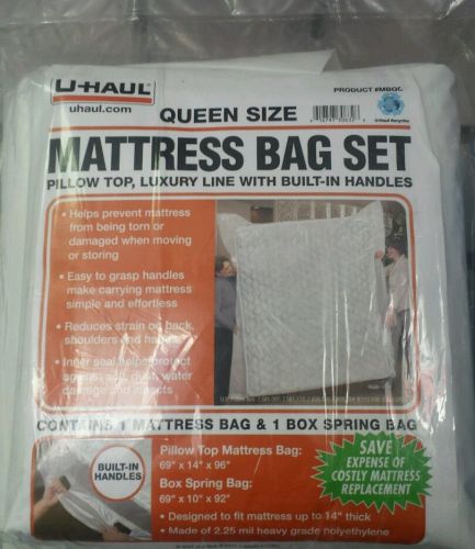 New in Package U-HAUL Moving Queen Size Mattress Bag set Plastic Cover