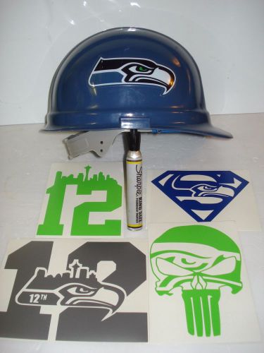 Seattle seahawks safety hard hat &amp; decal construction official football logo nfl for sale