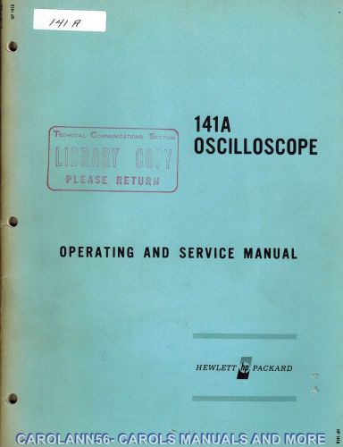 HP Manual 141A OSCILLOSCOPE