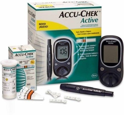Accu-Chek Active Glucose Monitor with 50 Strips Glucometer (Black)