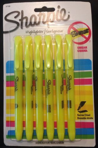 Sharpie Pocket-Style Highlighters, 6 Fluorescent Yellow Highlighters