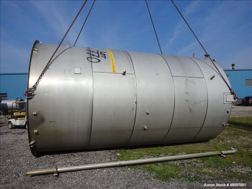 Used- degussa tank, 15,000 gallon, 304l stainless steel, vertical. approximate 2 for sale