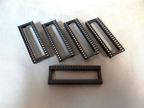 IC Sockets, 40 Pin DIP .6&#034; low profile soldertail, Quantity of 5 Sockets