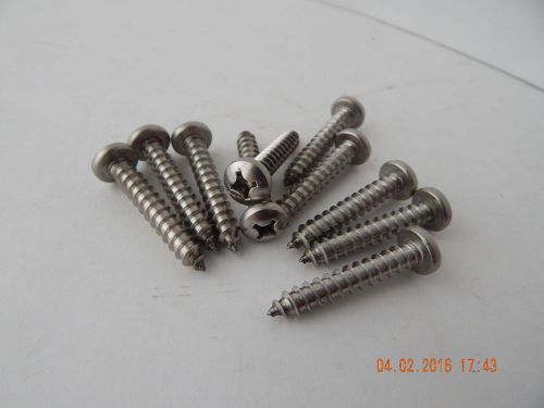STAINLESS STEEL PAN HEAD PHILLIPS TAPPING SCREW.  14 x 1 1/2&#034; .  15 PCS. NEW