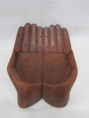 Cupping Hands Natural Wood Jewelry Display, 7 1/2 inch
