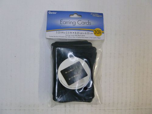 Darice Earring Display Cards, 3.25 by 2.5-Inch, Black Velvet, 30-Pack