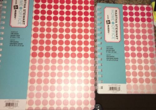 Lot Of 2 Martha Stewart Notebooks 100 Sheets Narrow-Ruled 8.5&#034;X 11&#034; &amp; 5.5&#034;X8.5&#034;