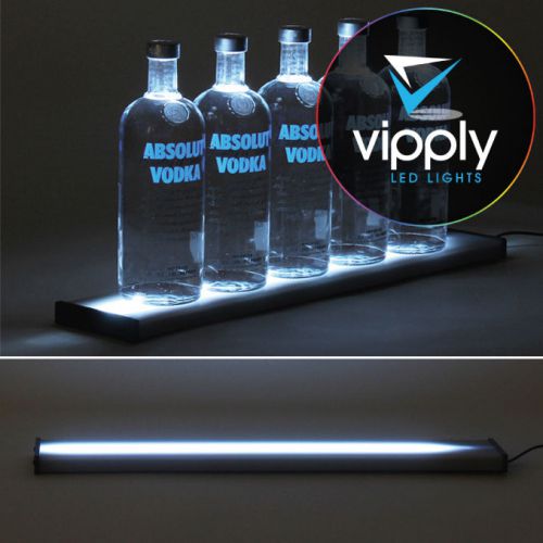 24&#034; LED Lighted Glowing Liquor Bottle Display Shelf Home Back Bar Rack Metal