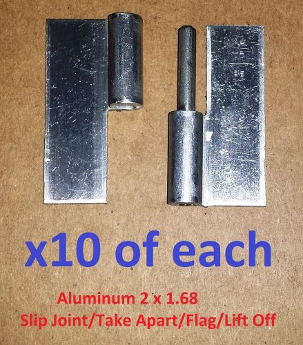 10 pc male/female-aluminum slip joint/take apart/flag/lift off 2 x 1.68 for sale