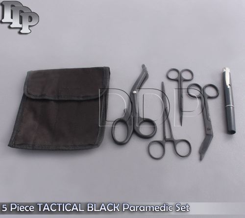 5 Piece TACTICAL BLACK Paramedic Set Diagnostic EMT Nursing Instruments, SR-503