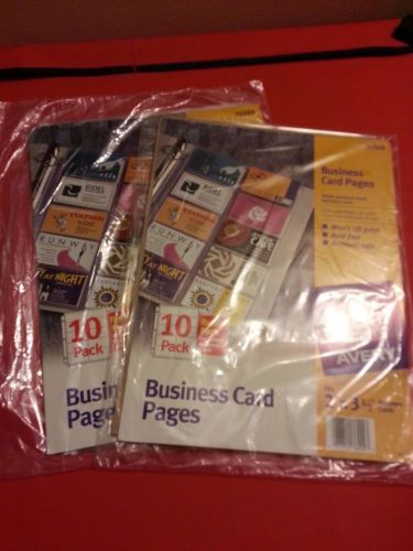 NEW 20 Avery (76009) Business Card Pages. 2 packs of 10 pages.