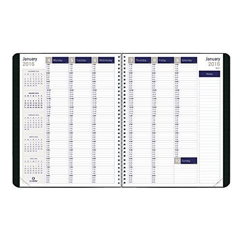 Blueline 2016 DuraGlobe Weekly Planner, Twin-Wire, Soft Black Cover, 11&#034; x 8.5&#034;