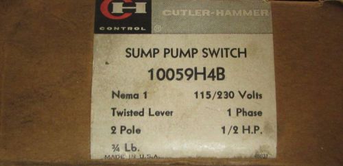 CUTLER HAMMER 10059H4B 115-230 V 2 Pole 1/2 HP Sump Pump Switch 10059 H4B
