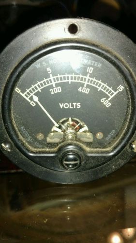 WWII panel meter gauge w.s  volts 0-15 &amp; 0-600 voltmeter  radio militaty