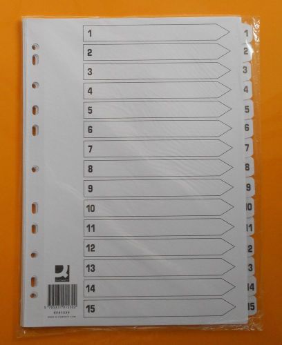New Pack of A4 1-15 Subject DIVIDERS 15 Part Punched Manilla Index Tabs KF01530