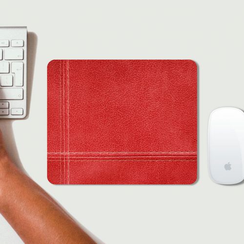 New Red Leather Stitching Mouse Pad Mats Mousepad Hot Gift