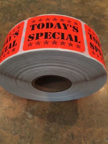 1.5&#034; X 2&#034; TODAYS SPECIAL LABELS 1000 PER ROLL GREAT STICKERS